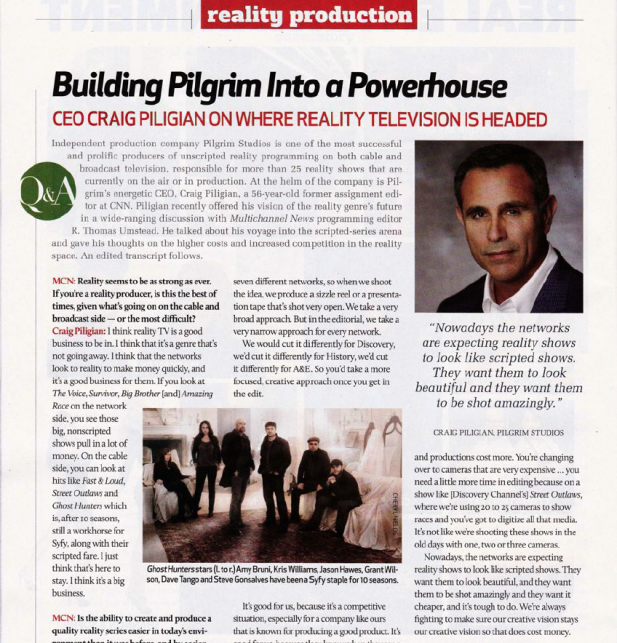 Building Pilgrim Into a Powerhouse: CEO Craig Piligian On Where Reality Television Is Headed
